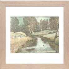 Winter Morning design 2, 3 colour blocks - Unsigned - Ready Framed